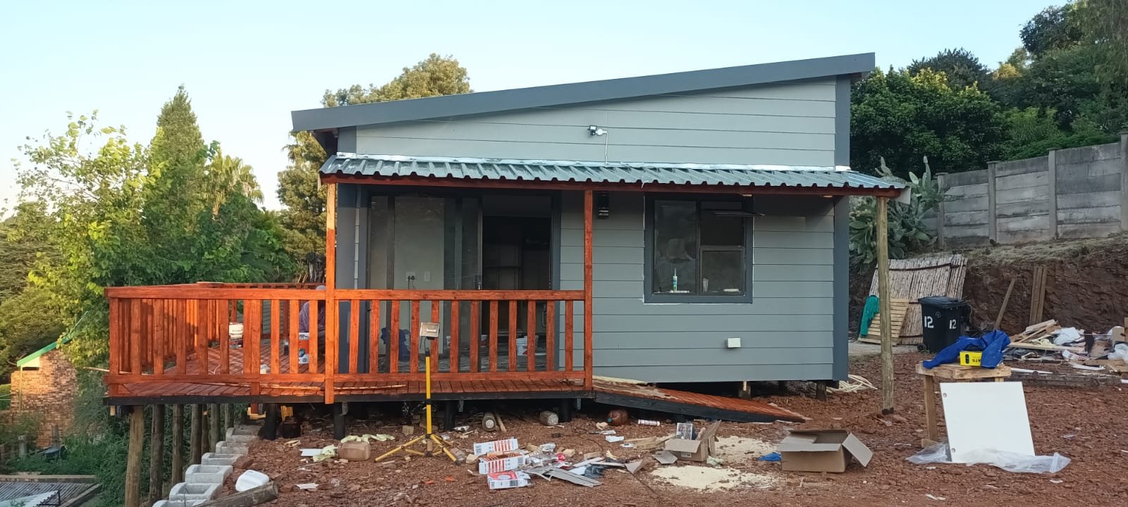 Nutec house structure in progress in Free State